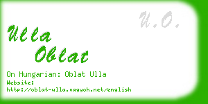 ulla oblat business card